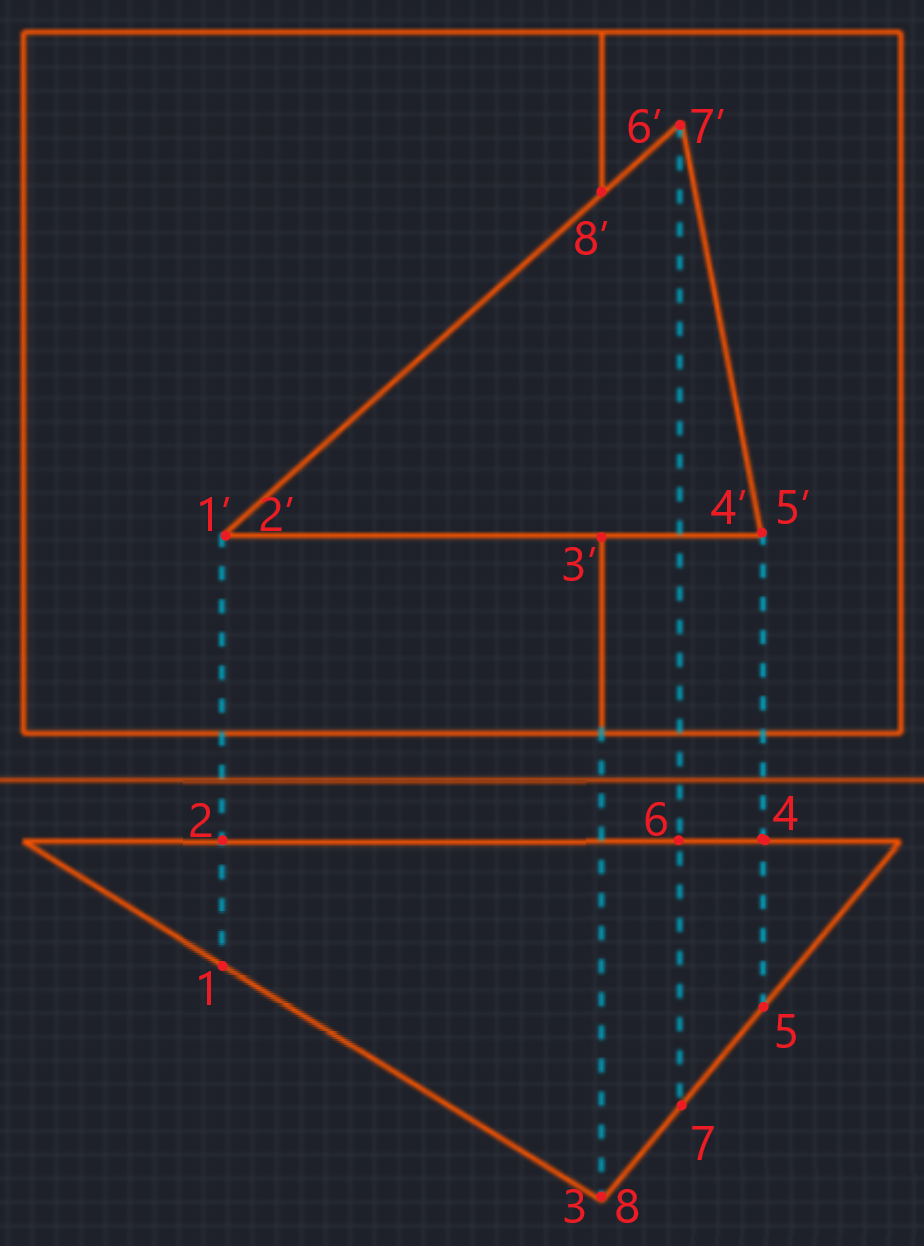 линии связи перпендикулярно до основания